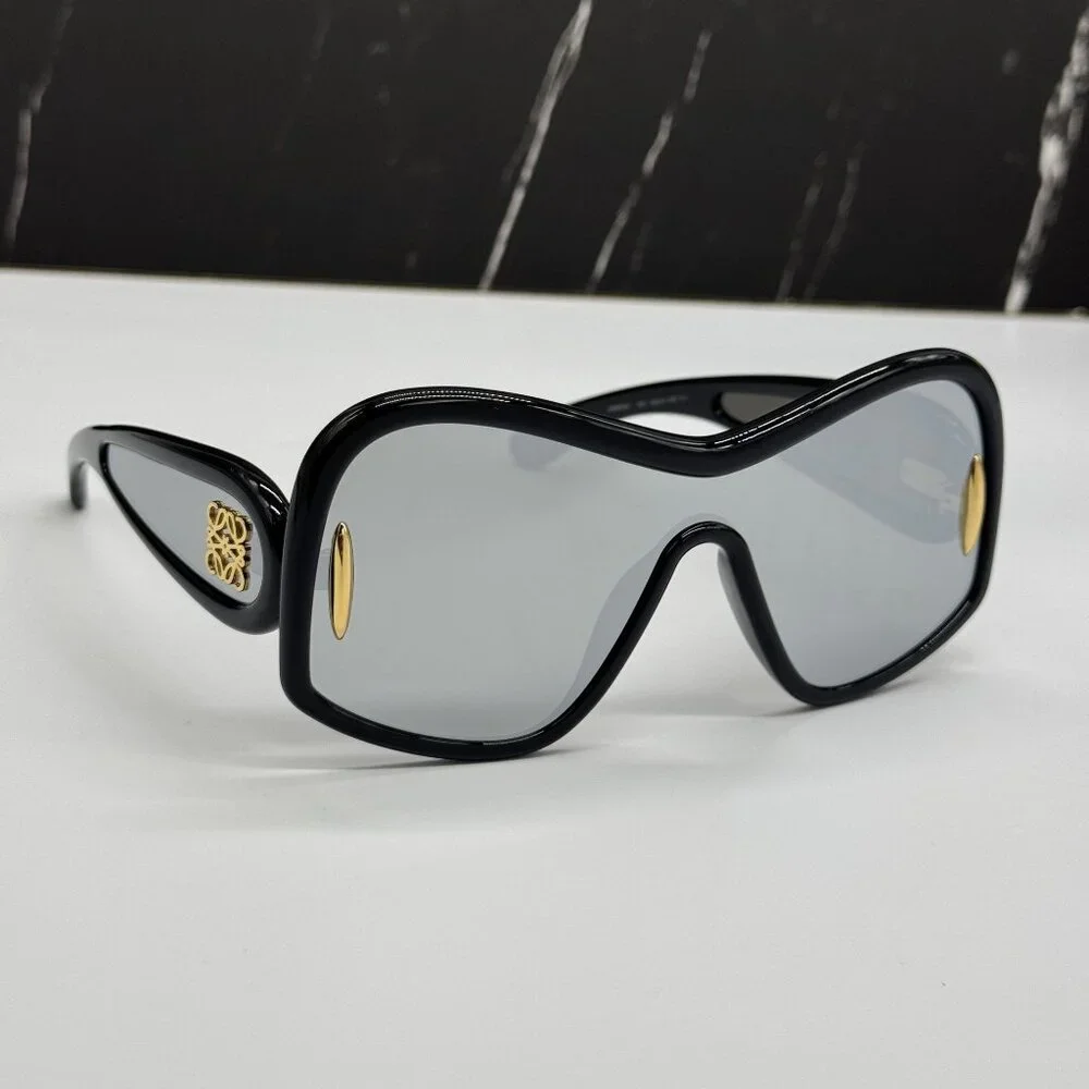NEW LOEWE LW40131I 01C, SILVER BLACK UNISEX SUNGLASSES LOEWE